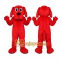 Red Dog Mascot Costume with Custom Logo