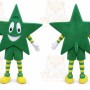 Green Star Mascot Costume with Custom Logo