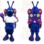 Blue Butterfly Mascot Costume with Custom Logo