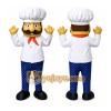 White Chef Mascot Costume with Custom Logo White Chef Mascot Costume with Custom Logo