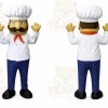 White Chef Mascot Costume with Custom Logo