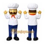 White Chef Mascot Costume with Custom Logo