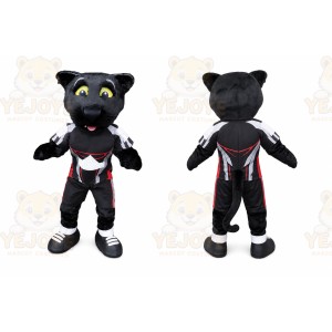 Black Panther Mascot Costume with Custom Logo