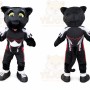 Black Panther Mascot Costume with Custom Logo