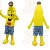 Yellow Banana Mascot Costume with Custom Logo