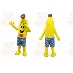 Yellow Banana Mascot Costume with Custom Logo