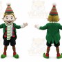 Green Elf Mascot Costume with Custom Logo