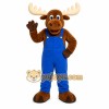 Brown Moose Mascot Costume with Custom Logo Brown Moose Mascot Costume with Custom Logo