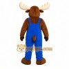Brown Moose Mascot Costume with Custom Logo Brown Moose Mascot Costume with Custom Logo
