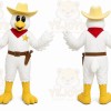 White Chicken Mascot Costume with Custom Logo