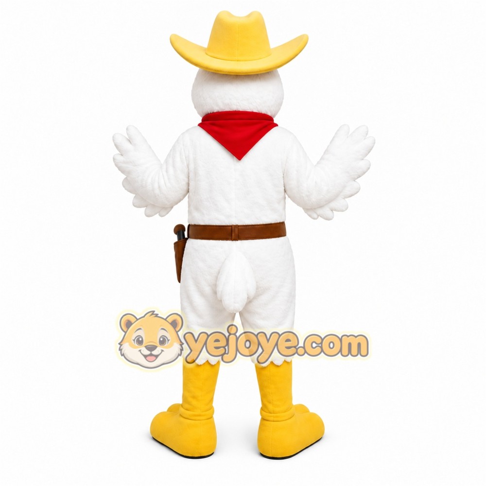 White Chicken Mascot Costume with Custom Logo White Chicken Mascot Costume with Custom Logo