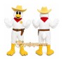 White Chicken Mascot Costume with Custom Logo