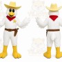 White Chicken Mascot Costume with Custom Logo