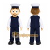 Blue Sailor Mascot Costume with Custom Logo