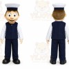 Blue Sailor Mascot Costume with Custom Logo
