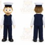 Blue Sailor Mascot Costume with Custom Logo