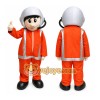 Orange Astronaut Mascot Costume with Custom Logo