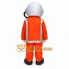 Orange Astronaut Mascot Costume with Custom Logo
