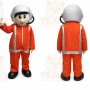 Orange Astronaut Mascot Costume with Custom Logo
