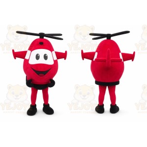 Red Airplane Mascot Costume with Custom Logo