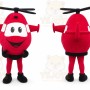 Red Airplane Mascot Costume with Custom Logo