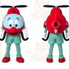 Red Airplane Mascot Costume with Custom Logo