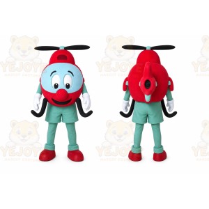 Red Airplane Mascot Costume with Custom Logo