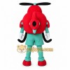Red Helicopter Mascot Costume with Custom Logo Red Helicopter Mascot Costume with Custom Logo