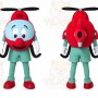 Red Airplane Mascot Costume with Custom Logo