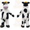 White Cow Mascot Costume with Custom Logo