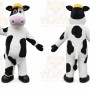 White Cow Mascot Costume with Custom Logo