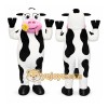 White Cow Mascot Costume with Custom Logo