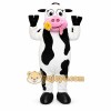 White Cow Mascot Costume with Custom Logo