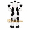 White Cow Mascot Costume with Custom Logo