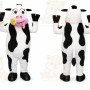 White Cow Mascot Costume with Custom Logo