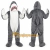 Gray Shark Mascot Costume with Custom Logo Gray Shark Mascot Costume with Custom Logo