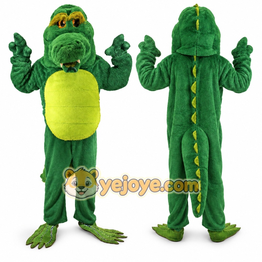 Green Alligator Mascot Costume with Custom Logo Green Alligator Mascot Costume with Custom Logo