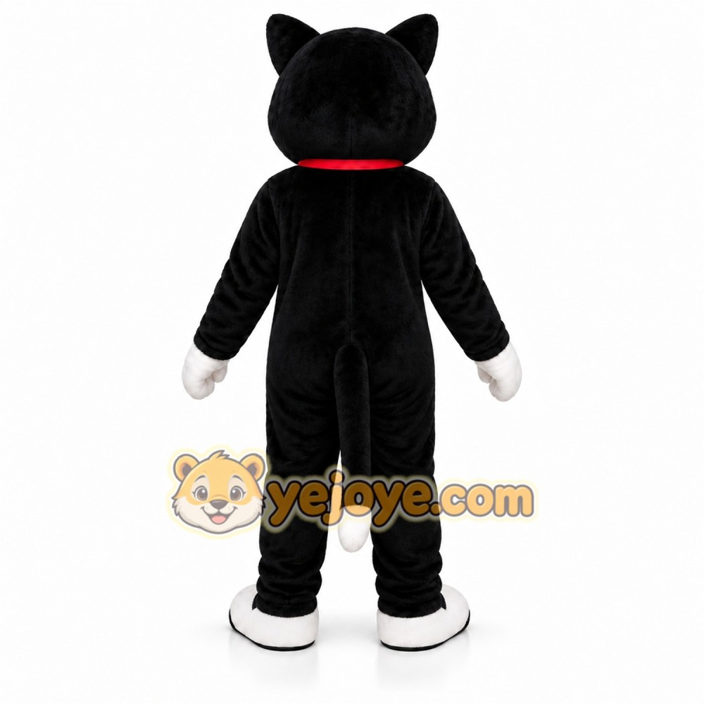 Black Cat Mascot Costume with Custom Logo Black Cat Mascot Costume with Custom Logo