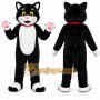 Black Cat Mascot Costume with Custom Logo