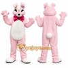 Pink Rabbit Mascot Costume with Custom Logo Pink Rabbit Mascot Costume with Custom Logo
