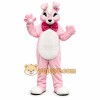 Pink Rabbit Mascot Costume with Custom Logo Pink Rabbit Mascot Costume with Custom Logo