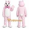 Pink Rabbit Mascot Costume with Custom Logo Pink Rabbit Mascot Costume with Custom Logo