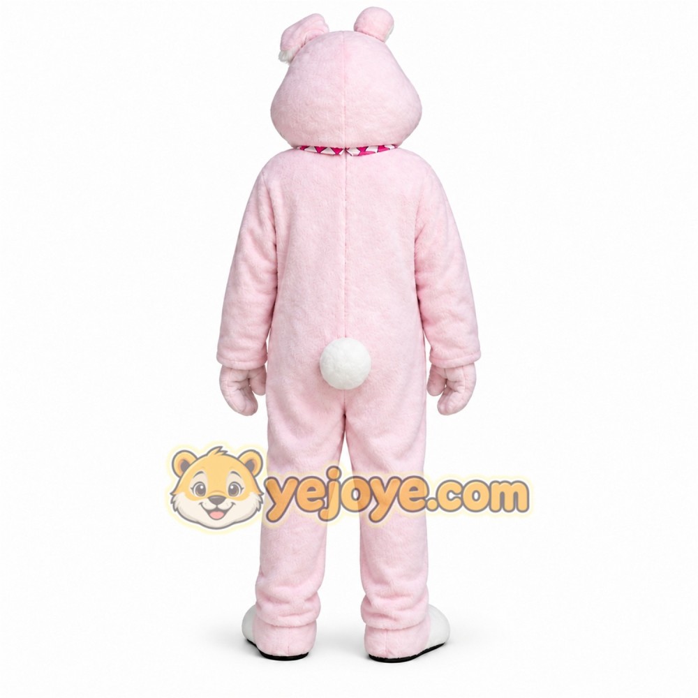 Pink Rabbit Mascot Costume with Custom Logo Pink Rabbit Mascot Costume with Custom Logo