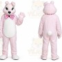 Pink Rabbit Mascot Costume with Custom Logo