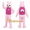 Pink Rabbit Mascot Costume with Custom Logo Pink Rabbit Mascot Costume with Custom Logo