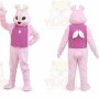 Pink Rabbit Mascot Costume with Custom Logo