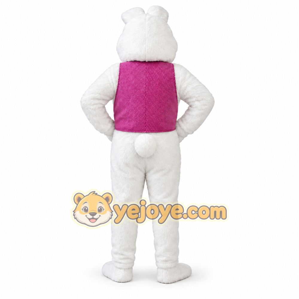 White Rabbit Mascot Costume with Custom Logo White Rabbit Mascot Costume with Custom Logo