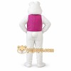 White Rabbit Mascot Costume with Custom Logo White Rabbit Mascot Costume with Custom Logo