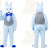 Blue Rabbit Mascot Costume with Custom Logo