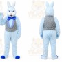 Blue Rabbit Mascot Costume with Custom Logo